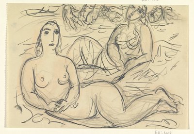 To nakne kvinner i vannet av Leo Gestel