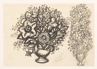 To vaser med blomster av Leo Gestel