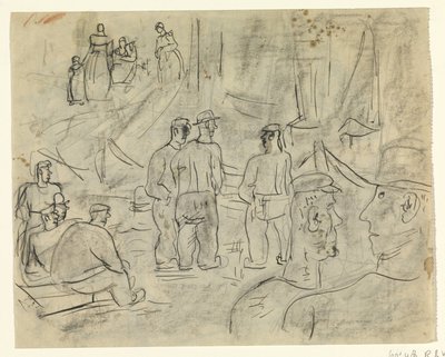 Fiskere i en havn av Leo Gestel
