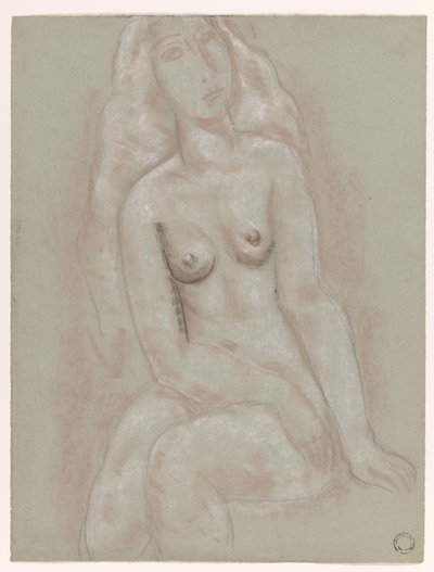 Sittende naken kvinne av Leo Gestel
