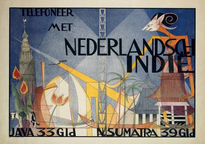 Plakattelefon med Nederlandsk Øst-India Ring nederlandsk Øst-India (...) (tittel på objekt) av Leo Visser
