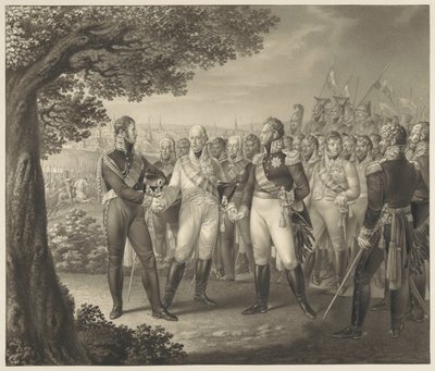 Første møte mellom de allierte monarker med deres ministre i Praha, 18. august 1813 av Leo Wolf