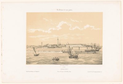 Utsikt over havneinnløpet til Lorient Lorient. Vue de l'éntrée du port Marchand (tittel på objekt) Contemporary France (serietittel) La France de nos jours (serietittel på objekt) av Leon Auguste Asselineau