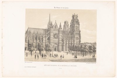 Utsikt over Orleans katedral (nordsiden) Côté septentrional de la cathédrale à Orléans (tittel på objekt) Contemporary France (serietittel) La France de nos jours (serietittel på objekt) av Leon Auguste Asselineau