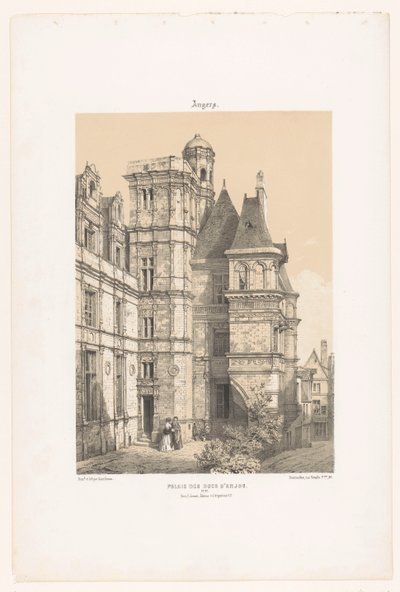 Utsikt over en del av slottet Angers Angers. Palais des ducs d
