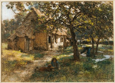 Hytte, Normandie, 1900 av Leon Augustin Lhermitte