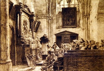 Marys måned i charter: mai av Leon Augustin Lhermitte