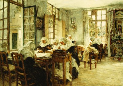 Nonner som syr, av Leon Augustin Lhermitte