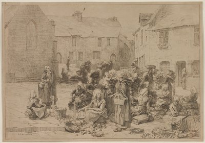 Eplemarkedet i Landerneau, 1878. av Leon Augustin Lhermitte