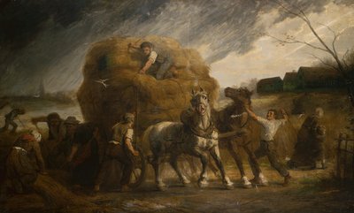 The Approaching Storm (olje på lerret) av Leon Augustin Lhermitte