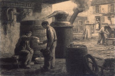 Destilleriet; The Tasters of Eau-de-Vie-de-Marc eller The Still, ca. 1872 av Leon Augustin Lhermitte
