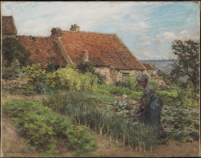Watering the Garden, 1900 (pastell på vevd papir montert på lerret) av Leon Augustin Lhermitte
