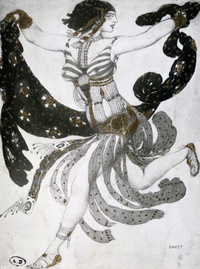 Cleopatra, ballettkostymedesign, 1909 av Leon Bakst