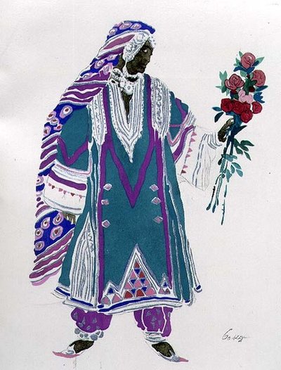 Kostymedesign (akvarell på papir) av Leon Bakst