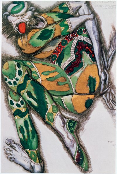 Kostymedesign for Seefenfel, fra Sadko, 1917 av Leon Bakst