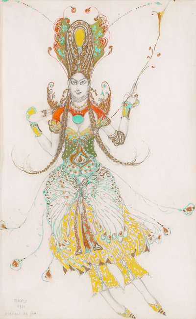 Kostymedesign for Tamara Karsavina som 'The Firebird' av Leon Bakst