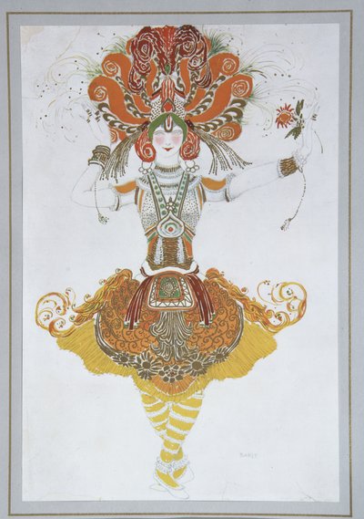 Kostymedesign for Tamara Karsavina i balletten The Firebird L