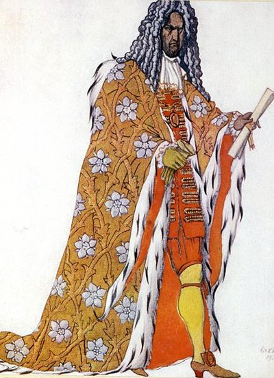 Kostymedesign for The Master of Ceremonies, fra Sleeping Beauty av Leon Bakst