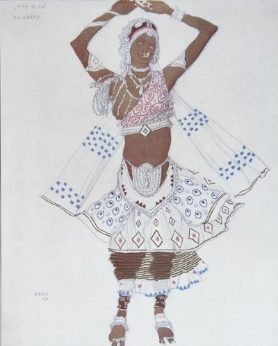 Kostymedesign for Ballet Blue God av R. Hahn, 1912 av Leon Bakst