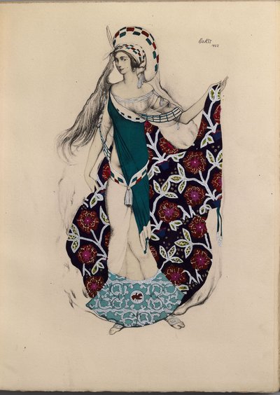 Kostymedesign for balletten Artemis plaget av Paul Paray, 1922 av Leon Bakst