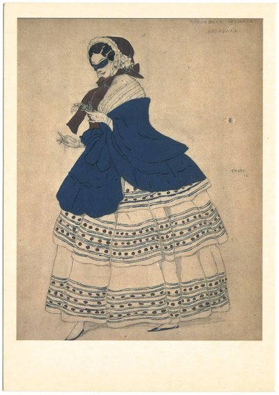 Kostymedesign for balletten Carnaval av R. Schumann, 1910 av Leon Bakst