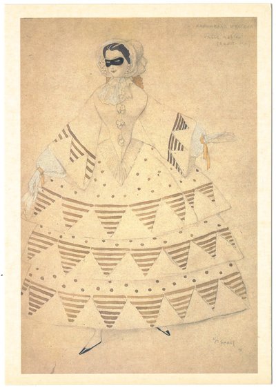 Kostymedesign for balletten Carnaval av R. Schumann, 1910 av Leon Bakst