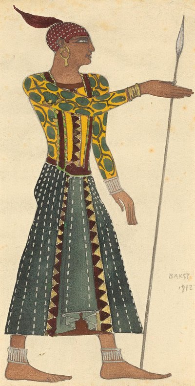 Kostymedesign for balletten Cleopatra av A. Arensky, 1912. av Leon Bakst