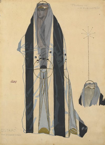 Kostymedesign for balletten Istar av Bohuslav Martinu, ca. 1922. av Leon Bakst