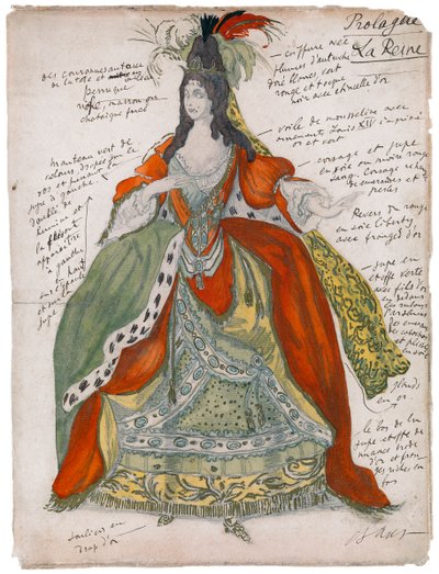 Kostymedesign for balletten Sleeping Beauty av P. Tchaikovsky, 1921 av Leon Bakst