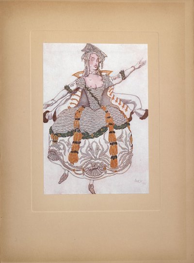 Kostymedesign for balletten Sleeping Beauty av P. Tchaikovsky, 1921 av Leon Bakst