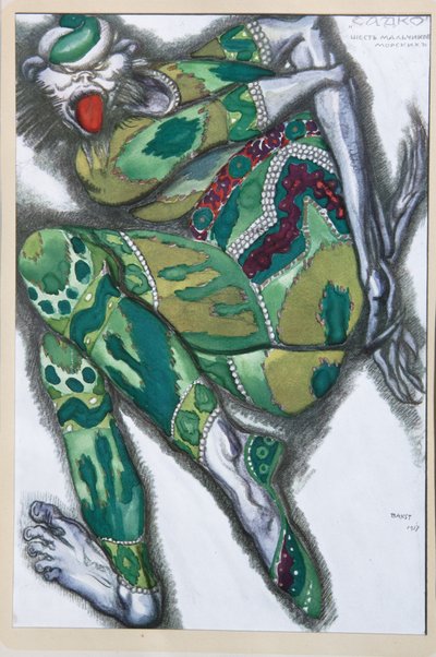 Kostymedesign for operaen Sadko av N. Rimsky-Korsakov, 1917 av Leon Bakst