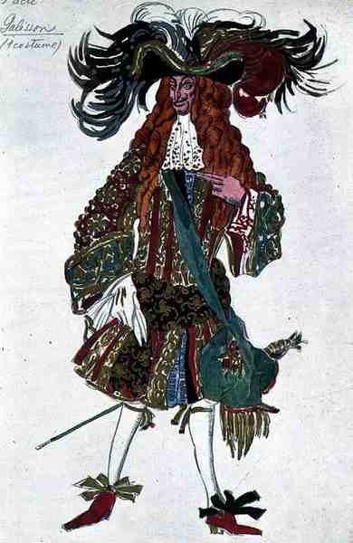 Kostyme for en hoff-dignitær, fra Tornerose av Leon Bakst