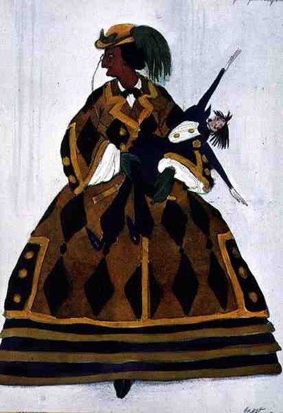 Kostyme for den engelske kvinnen, fra La Boutique Fantastique av Leon Bakst