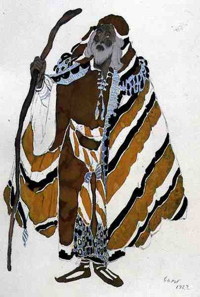 Kostyme til den gamle mannen i gult, fra The Martyr of St. Sebastian av Leon Bakst
