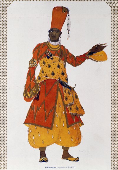 Eunuch, kostyme for ballett Scheherazade (akvarell) av Leon Bakst
