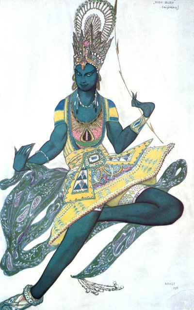 Le Dieu Bleu The Blue God, ballettkostymedesign, 1911 av Leon Bakst