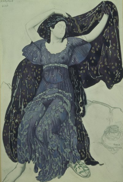 Nymfeekko. Kostymedesign for balletten Narcisse av N. Tcherepnin, 1911 av Leon Bakst