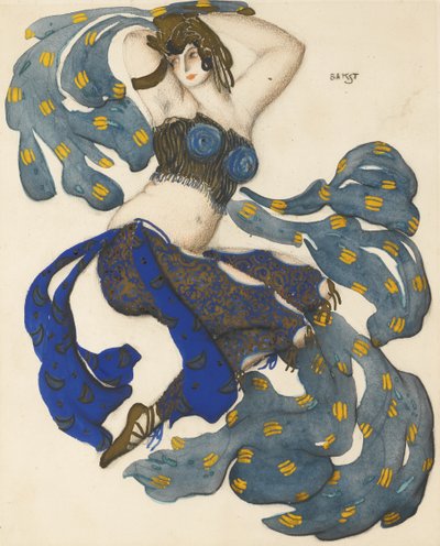 Odalisque. Kostymedesign for balletten Sheherazade av N. Rimsky-Korsakov av Leon Bakst