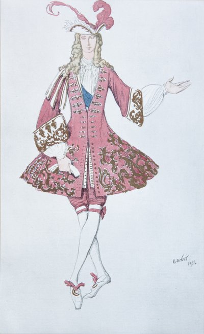 Side de la prinsesse. Kostymedesign for balletten Sleeping Beauty av P. Tchaikovsky, 1916 av Leon Bakst