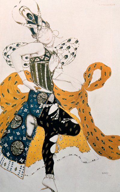 Peri Natasha Trouhanova, kostymedesign for La Peri-musikk av Paul Dukas, 1911 av Leon Bakst
