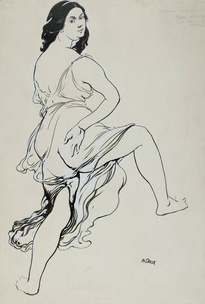 Portrett av Isadora Duncan som danser, tidlig på 1900-tallet av Leon Bakst