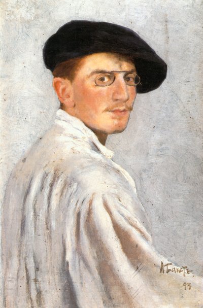Selvportrett (olje på papp) av Leon Bakst