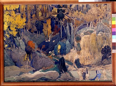Scenografi for "Prelude to the Afternoon of a Faun", 1912 av Leon Bakst
