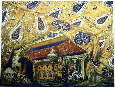 Scenedesign for balletten Sheherazade av N. Rimsky-Korsakov, 1910 av Leon Bakst