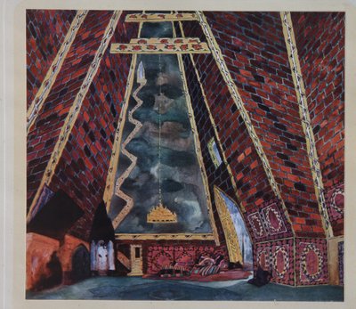 Scenedesign for balletten Thamar av M.A. Balakirev, 1912 av Leon Bakst