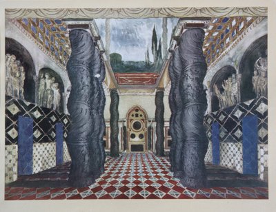 Scenedesign for stykket The Martyrdom of St. Sebastian av Gabriele D