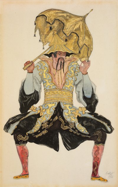 Den kinesiske mandarinen, kostymedesign for "Sleeping Beauty", 1921 av Leon Bakst