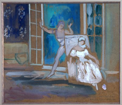 Vaslav Nijinsky (1889-1950) og Tara Karasavina (1885-1978) i balletten "Le Spectre de la Rose" av Leon Bakst