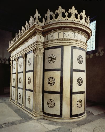 Det lille tempelet til den hellige grav i Cappella Rucellai, 1467 (marmor) av Leon Battista Alberti