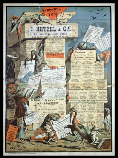 Annonse for forlaget Hetzel fra Le Monde Illustre, desember 1883 av Leon Becker